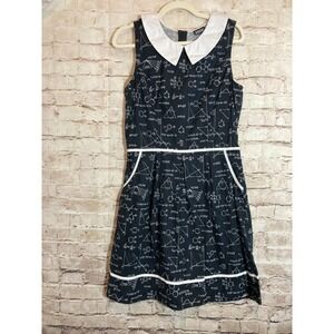 Retrolicious Chemistry Dress XL Black White Modcloth Math Teacher ASO New Girl